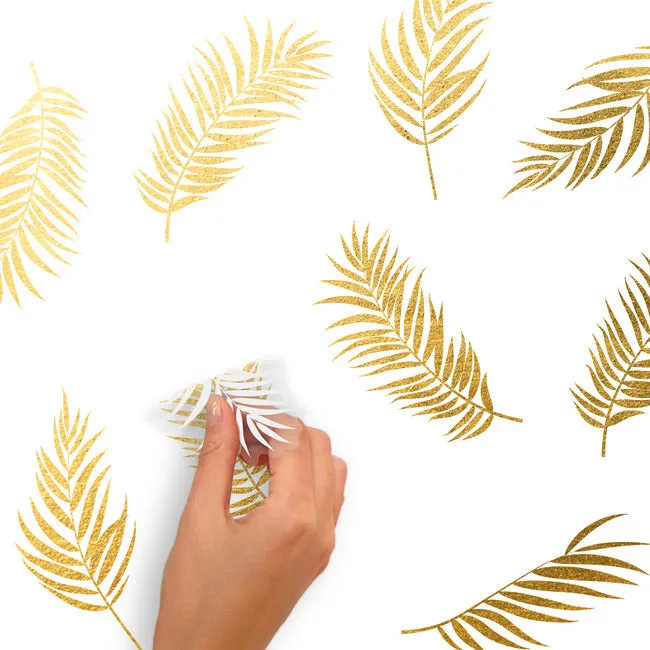 Gold Palm Frond Peel And Stick Wall Decals