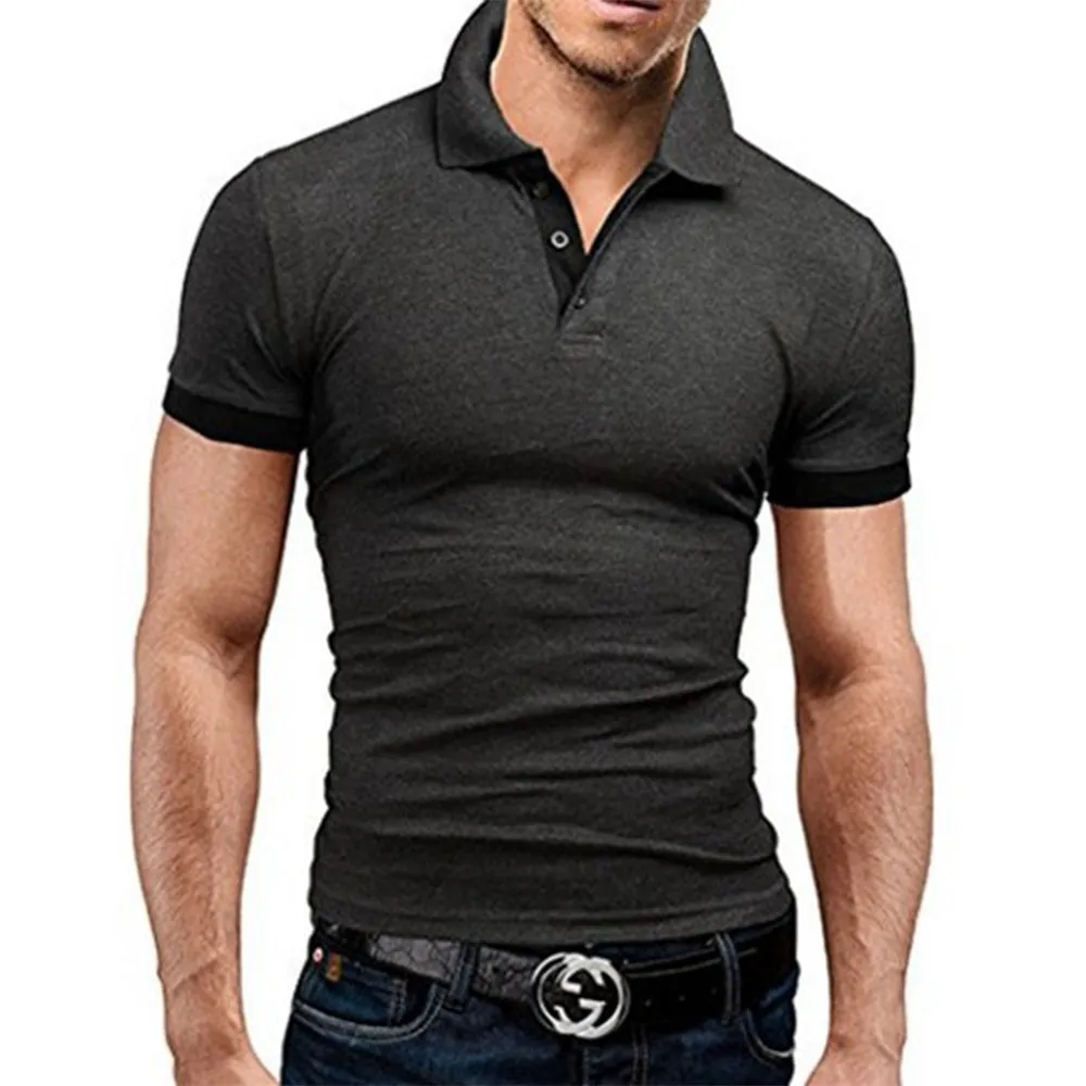 Grey Essential Polos Short Sleeve Classic Polo Shirt