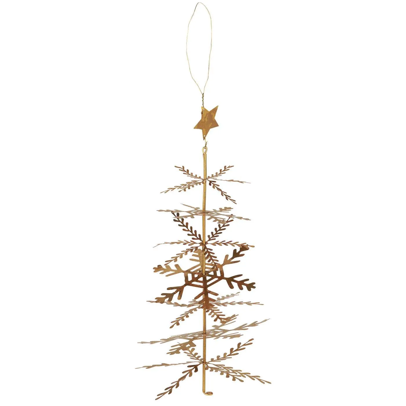 Hanging Brass Christmas Tree Decoration