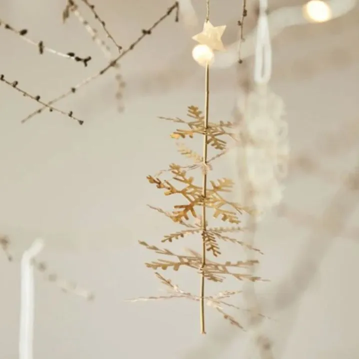 Hanging Brass Christmas Tree Decoration