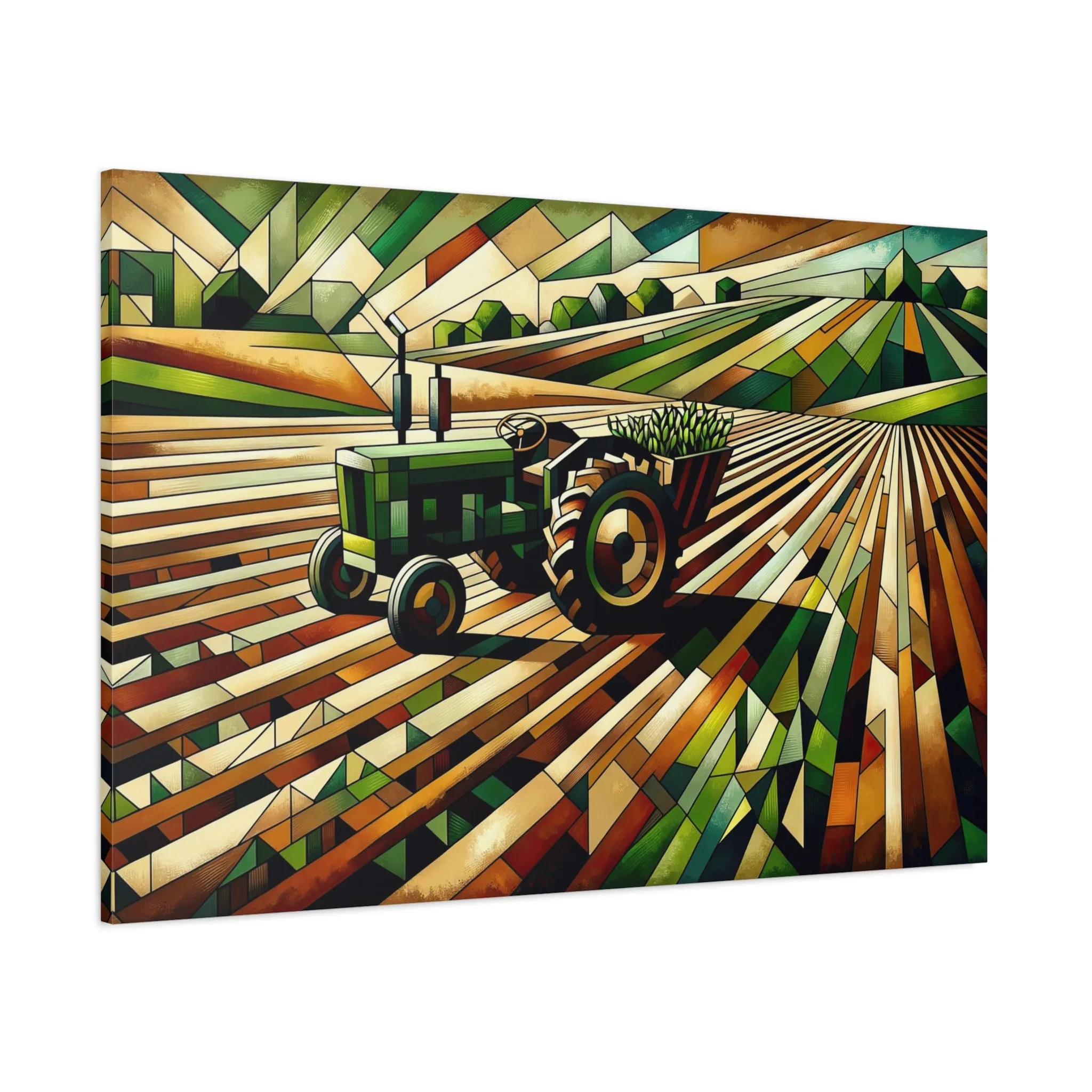 Harmony in Harvest: Cubist Wall Art Prints - canvas