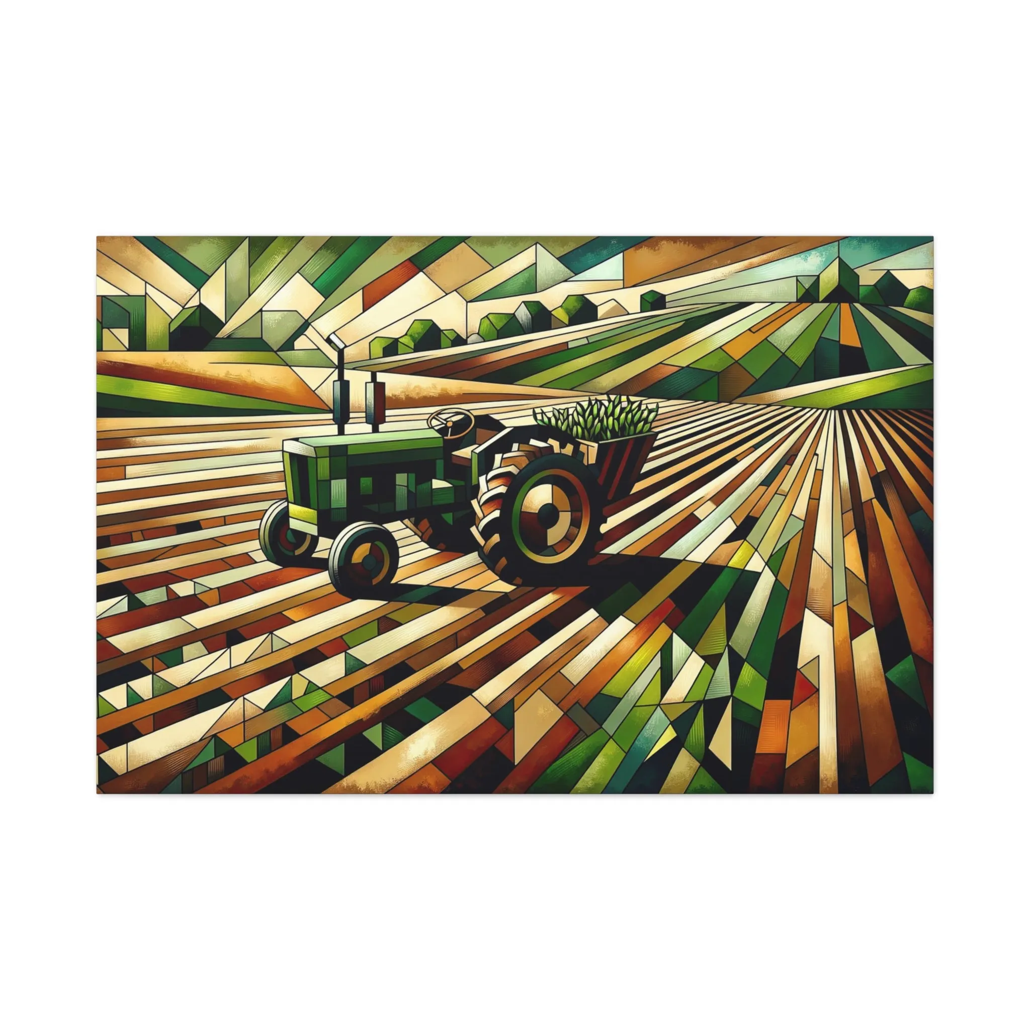 Harmony in Harvest: Cubist Wall Art Prints - canvas