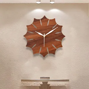 Heart Home Designer 10" Wooden Wall Clock for Home/Kitchen/Office (Brown), Standard, (49HH0486)