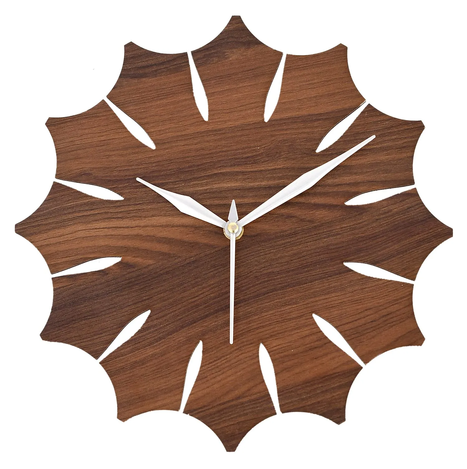 Heart Home Designer 10" Wooden Wall Clock for Home/Kitchen/Office (Brown), Standard, (49HH0486)