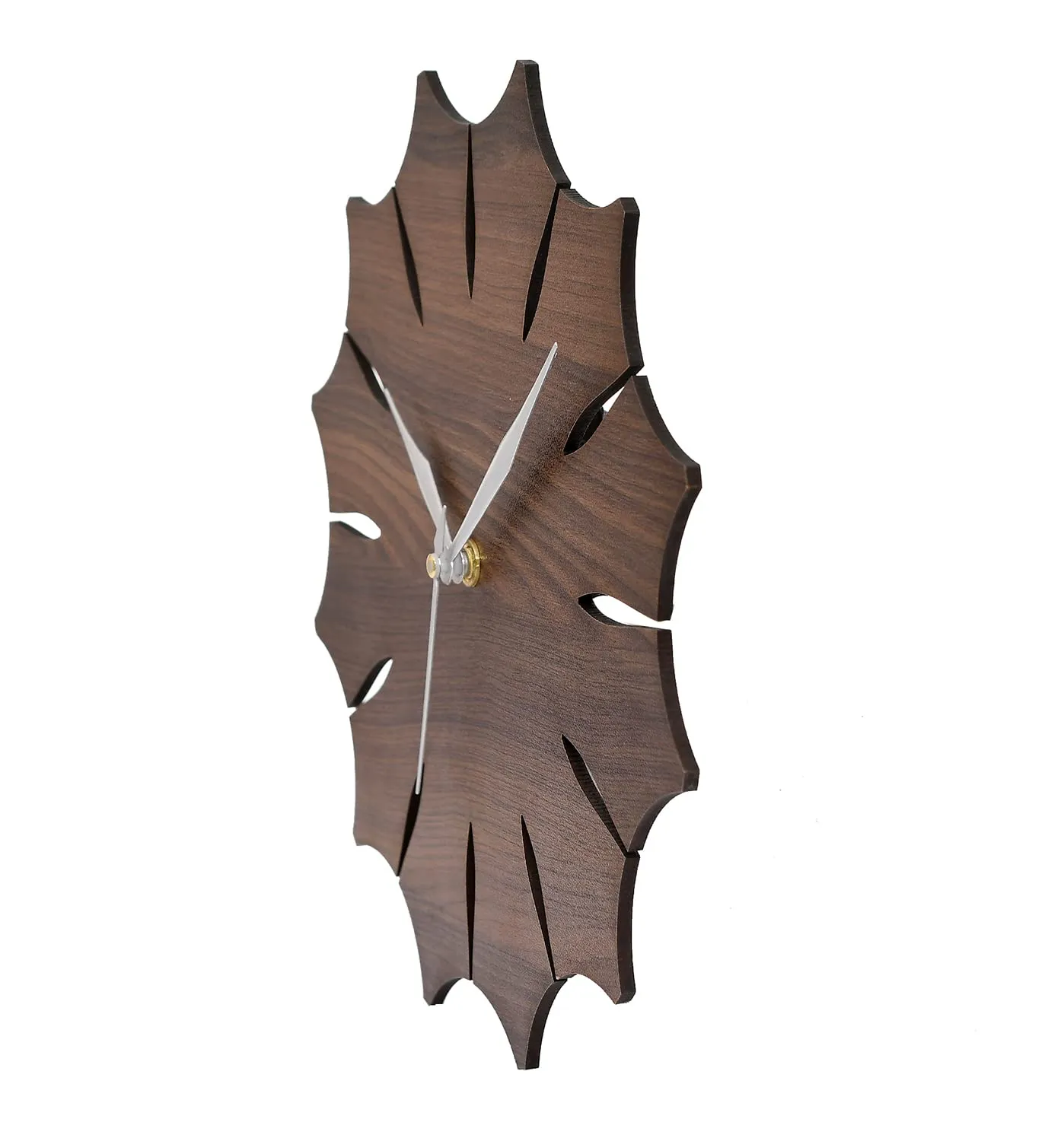 Heart Home Designer 10" Wooden Wall Clock for Home/Kitchen/Office (Brown), Standard, (49HH0486)