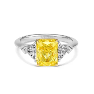 Hello Yellow® Radiant Cut Three Stone Diamond Ring