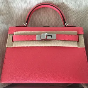 Hermès Kelly 20 Rose Lipstick Sellier Chevre Chandra Palladium Hardware PHW