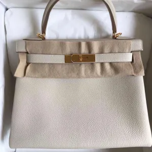 Hermès Kelly 28 Craie Togo Gold Hardware GHW