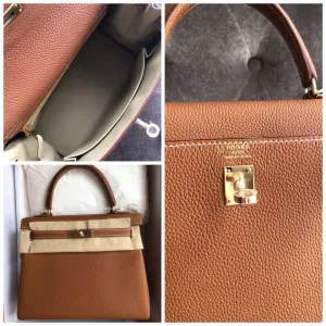 Hermès Kelly HSS 25 Gold/Trench Togo Permabrass Hardware PER