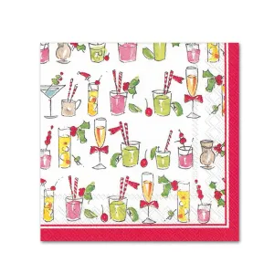 Holiday Cocktails Paper Beverage Napkins