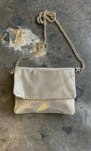 hoss Champagne Glomesh Leather Emily Bag