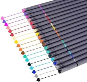 Ibayam Journal Planner Pens Colored Pens Fine Point Markers Fine Tip Drawing Pens Fineliner Pen for Bullet Journaling Writing Note Taking Calendar Coloring Art Office School Supplies, 18-Pack