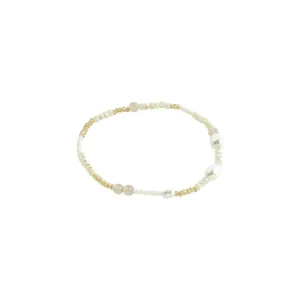 Indiana Gold Plated White Beaded Bracelet