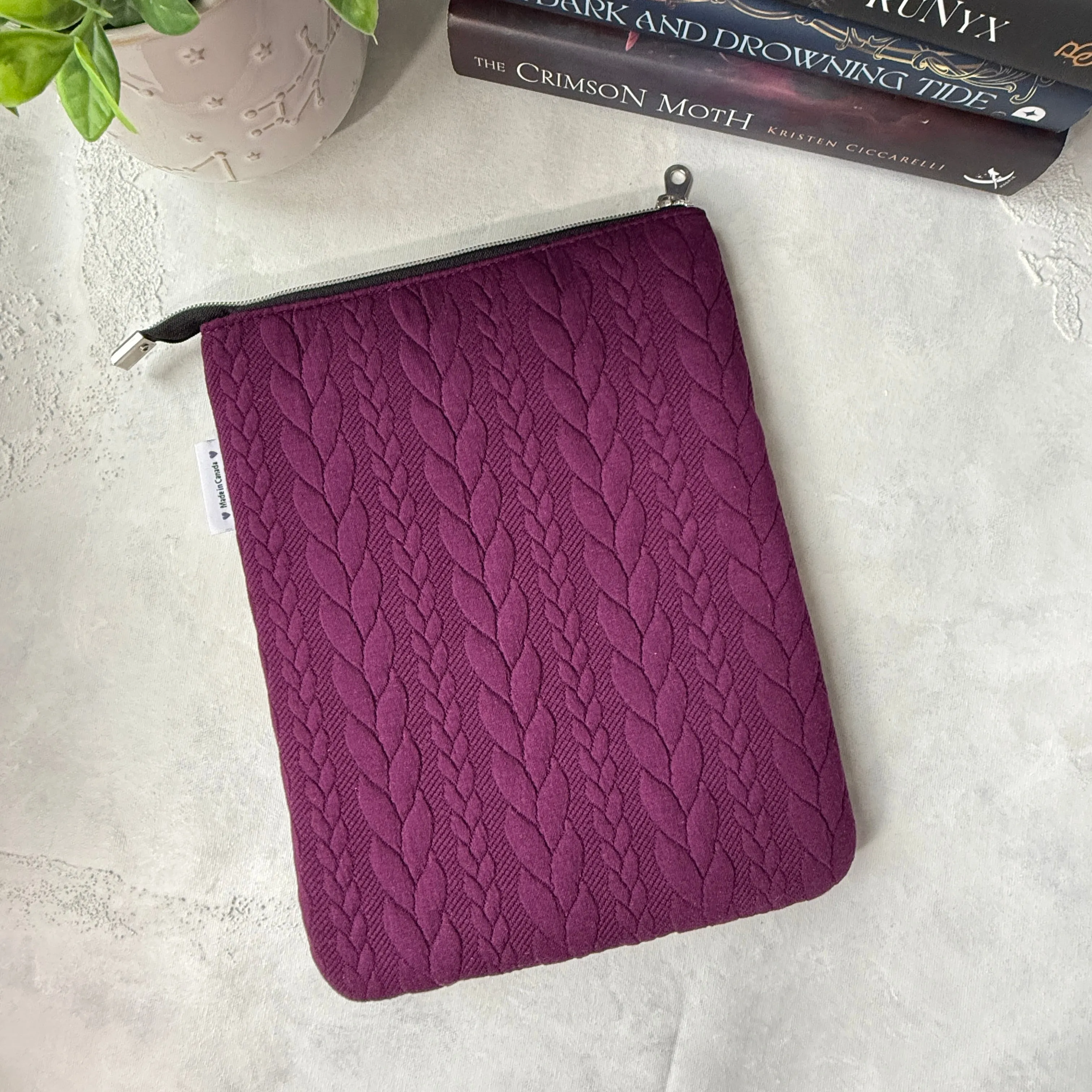 It’s Sweater Weather - Plum -  Zippered Book Sleeve