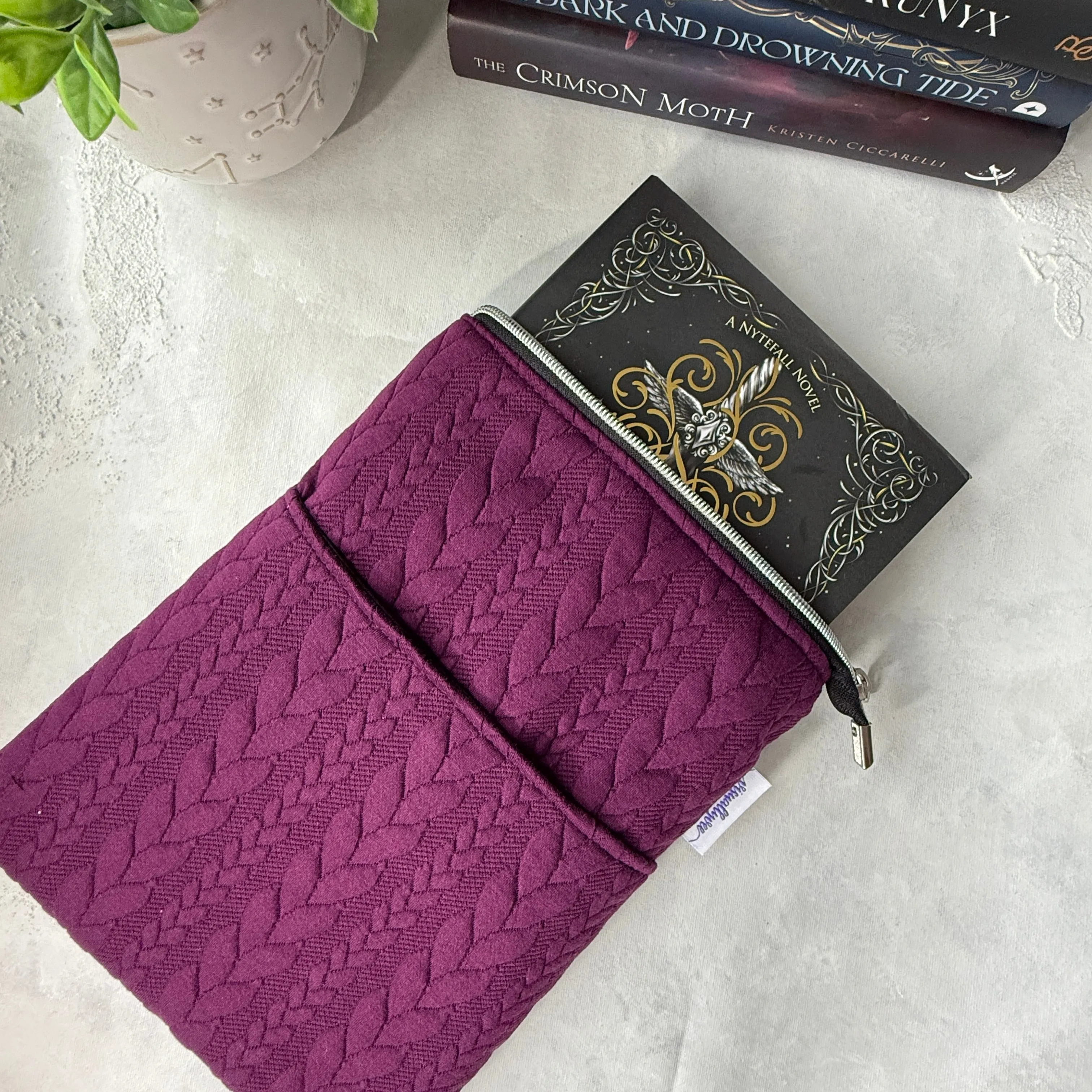 It’s Sweater Weather - Plum -  Zippered Book Sleeve