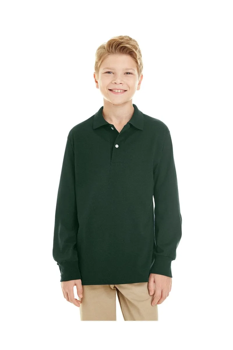 Jerzees 437YL: Youth 5.6 oz. SpotShield(tm) Long-Sleeve Jersey Polo