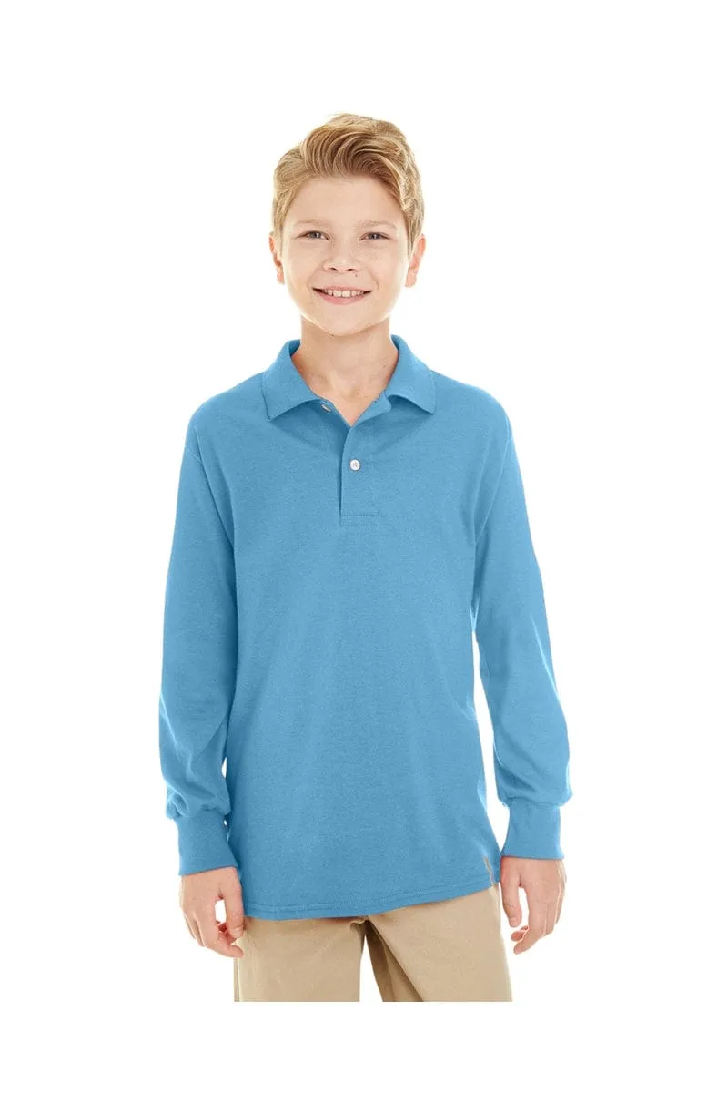 Jerzees 437YL: Youth 5.6 oz. SpotShield(tm) Long-Sleeve Jersey Polo