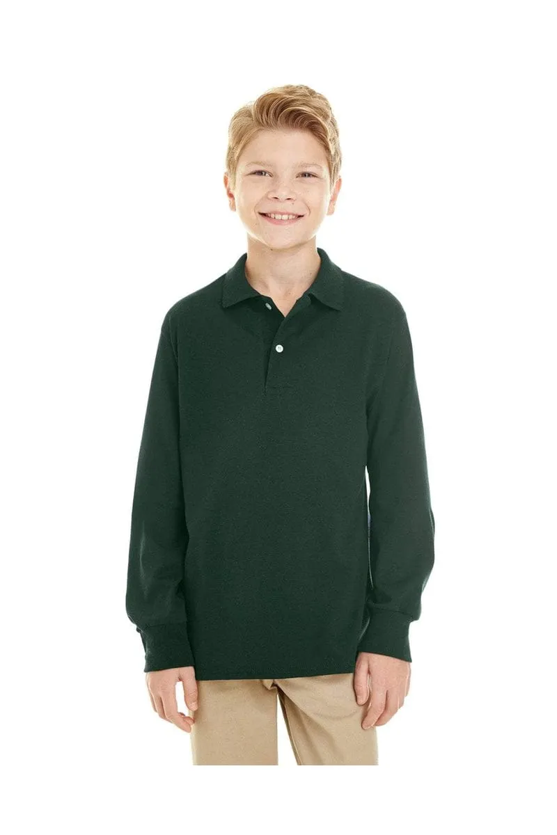 Jerzees 437YL: Youth 5.6 oz. SpotShield(tm) Long-Sleeve Jersey Polo