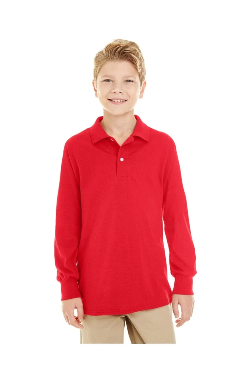 Jerzees 437YL: Youth 5.6 oz. SpotShield(tm) Long-Sleeve Jersey Polo