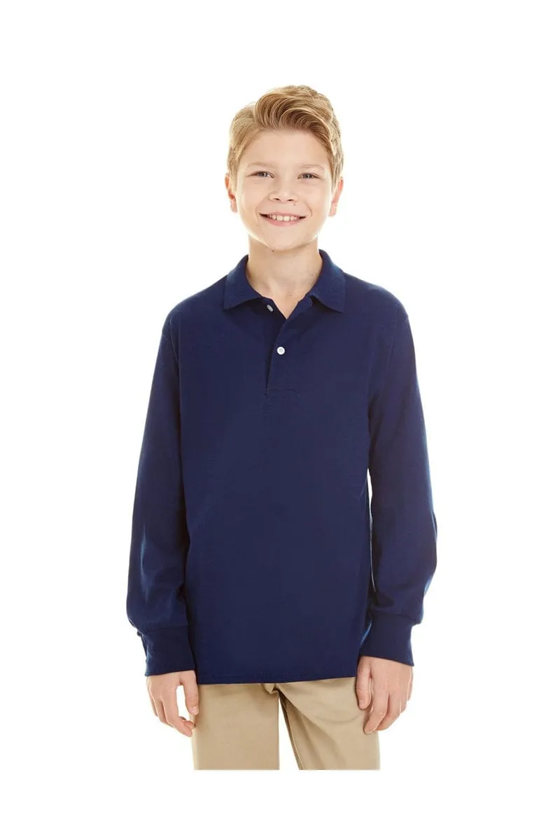 Jerzees 437YL: Youth 5.6 oz. SpotShield(tm) Long-Sleeve Jersey Polo