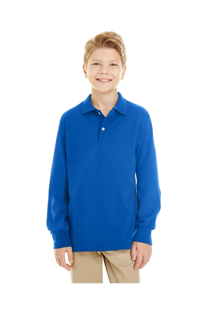 Jerzees 437YL: Youth 5.6 oz. SpotShield(tm) Long-Sleeve Jersey Polo