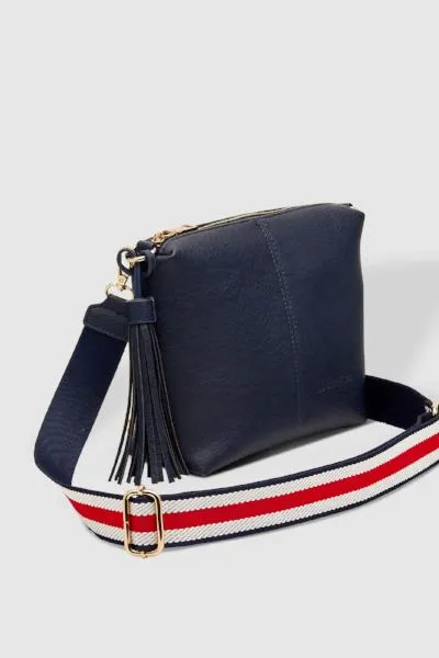 KASEY CROSSBODY BAG NAVY STRIPE GUITAR STRAP