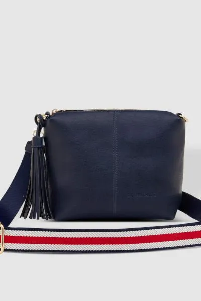 KASEY CROSSBODY BAG NAVY STRIPE GUITAR STRAP