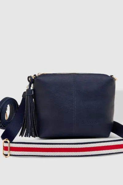 KASEY CROSSBODY BAG NAVY STRIPE GUITAR STRAP