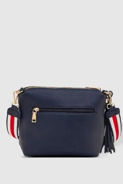 KASEY CROSSBODY BAG NAVY STRIPE GUITAR STRAP