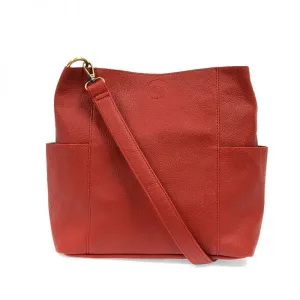 Kayleigh Side Pocket Bucket Bag - L8089-05 -  RED