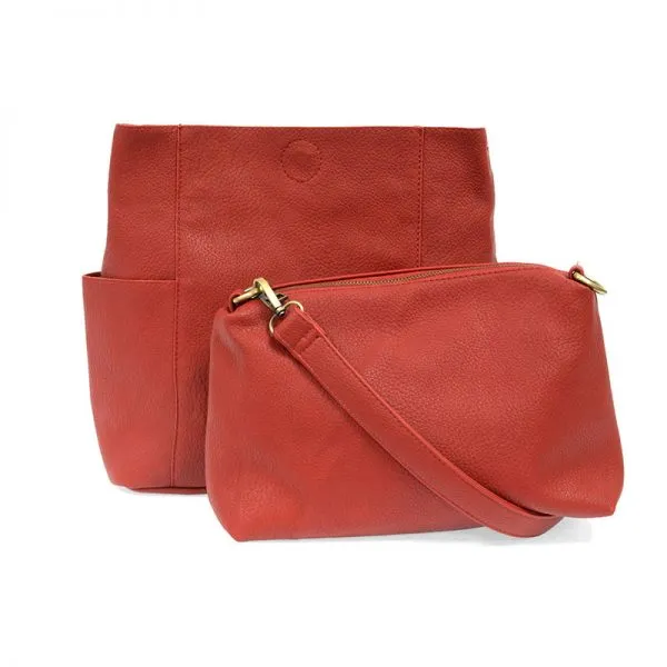 Kayleigh Side Pocket Bucket Bag - L8089-05 -  RED