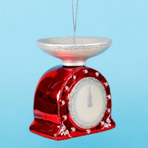 Kitchen Scales Glittery Hanging Christmas Bauble