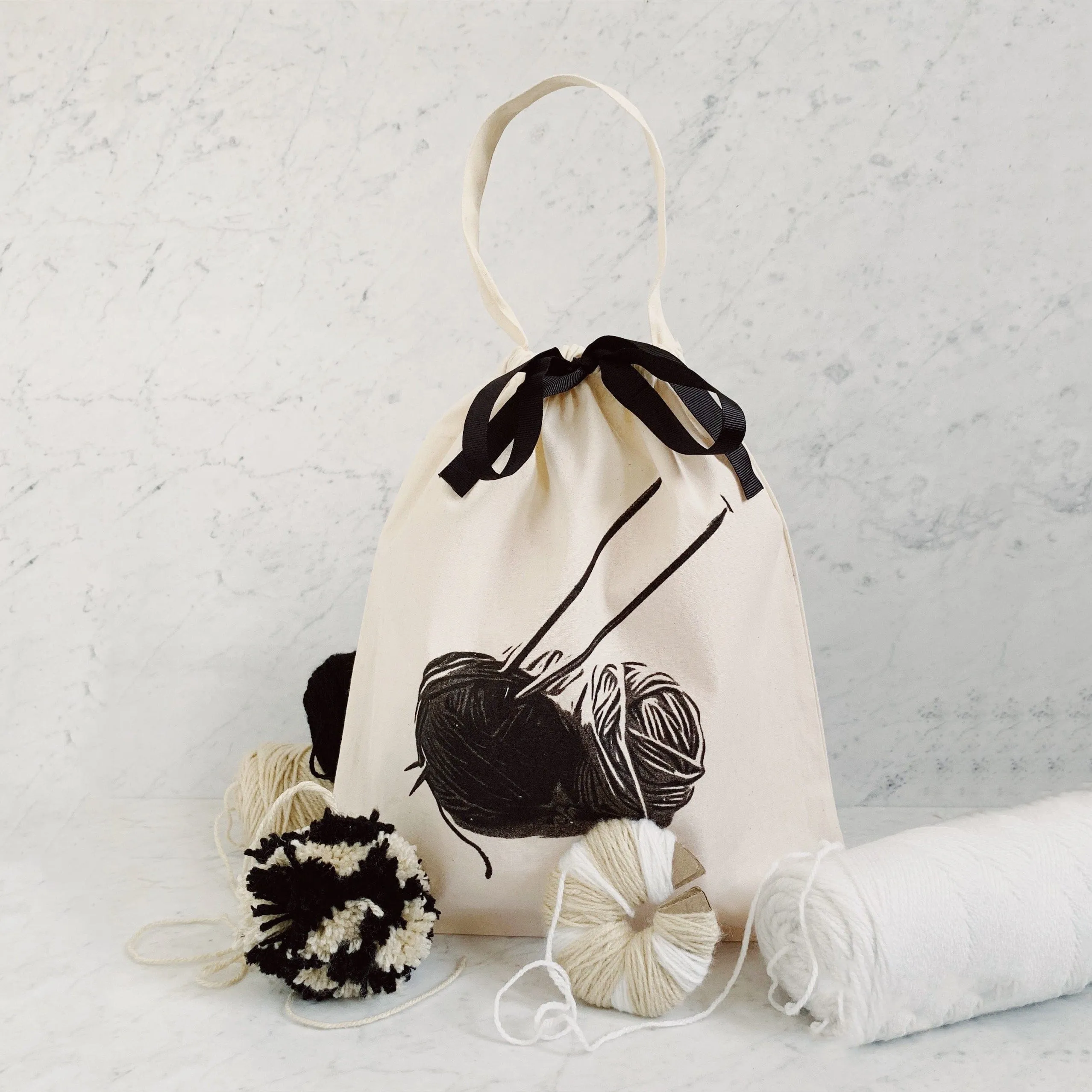 Knitting Bag, Cream