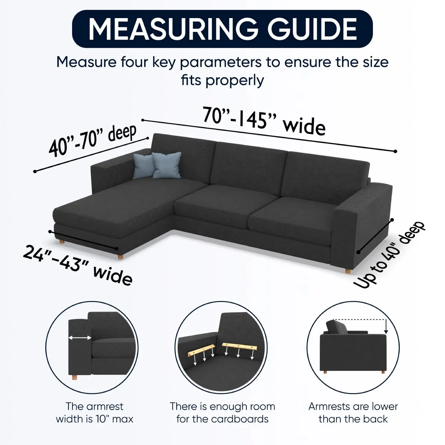 L-Shaped Sofa Slipcover (Left Chaise), Fuco Cotton Collection