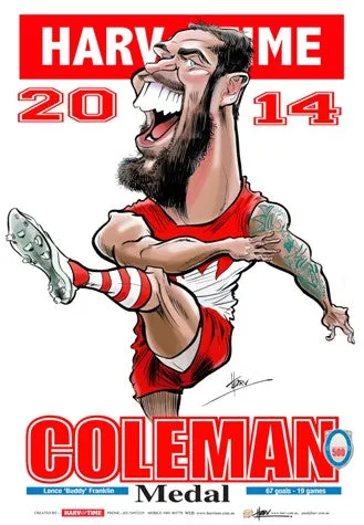 Lance Franklin, 2014 Coleman Medallist, Harv Time Poster