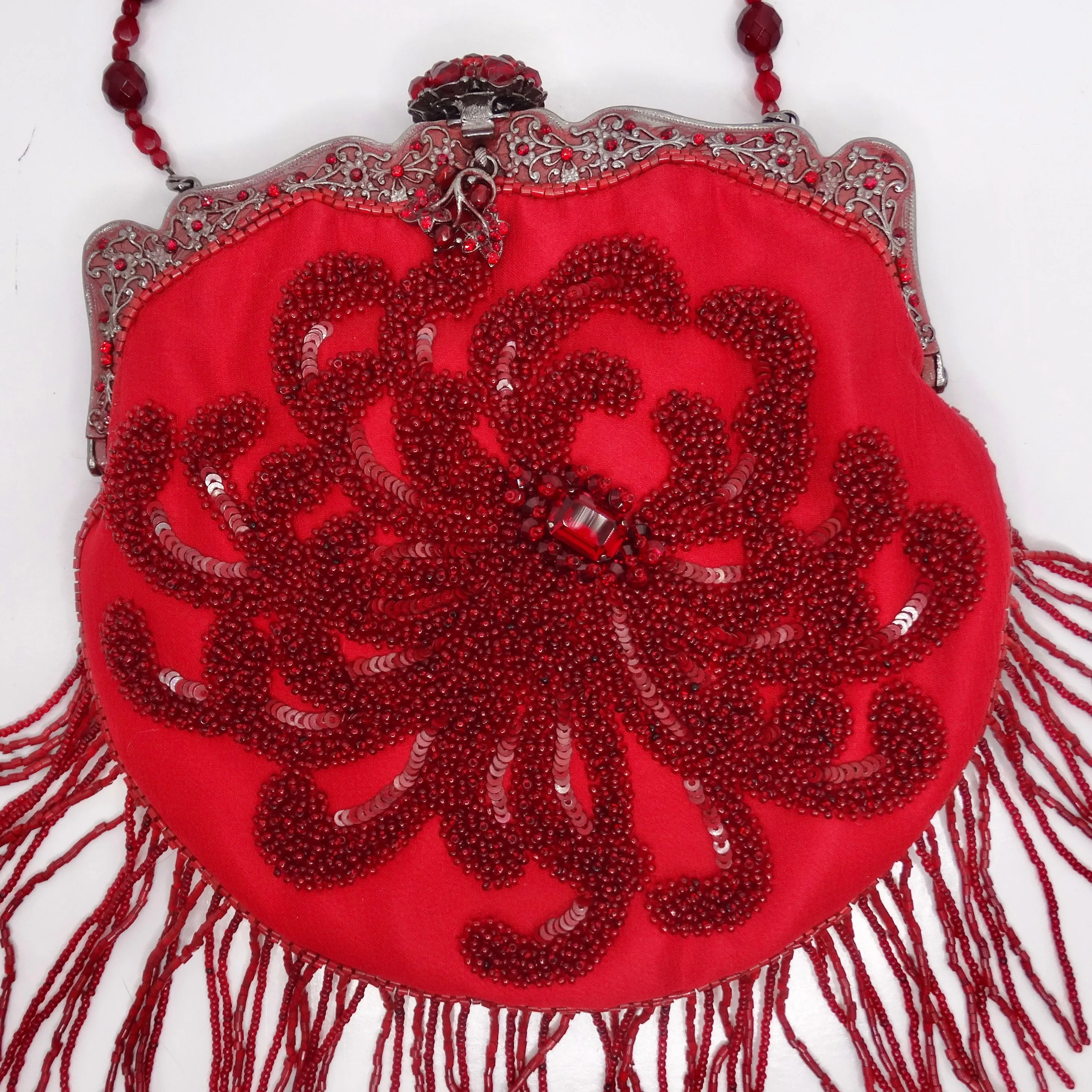 Larisa Barrera Red Embellished Evening Bag