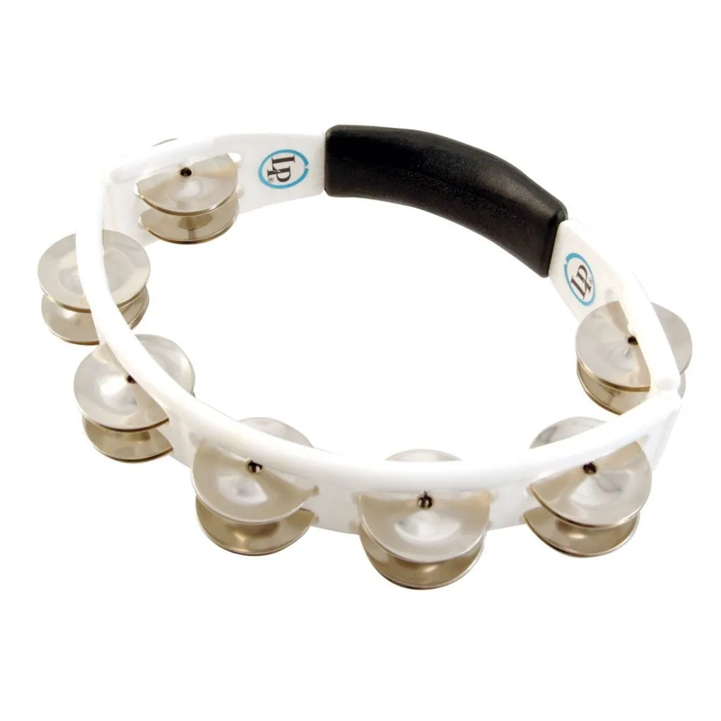 Latin Percussion LP152 Cyclops Steel Jingles Hand Held Tambourine (White)