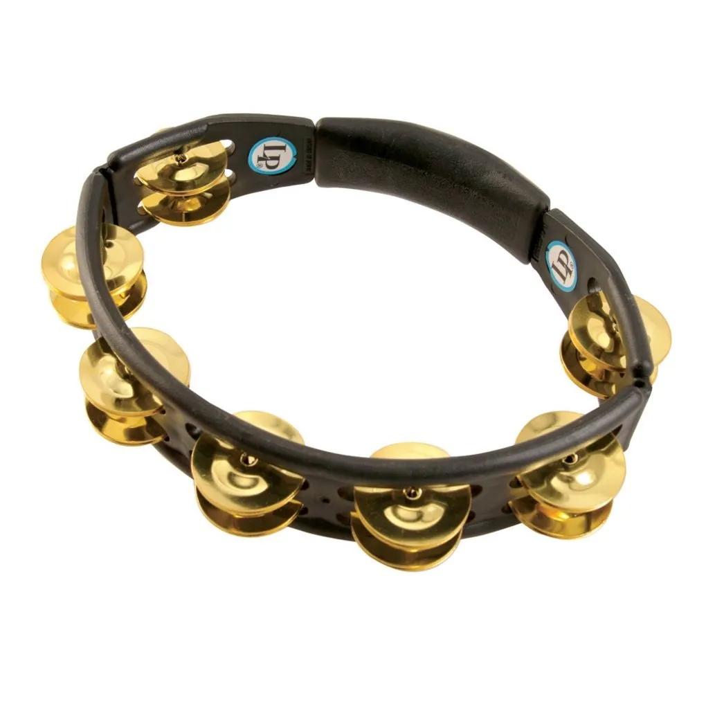 Latin Percussion LP170 Cyclops Brass Jingles Hand Held Tambourine (Black)