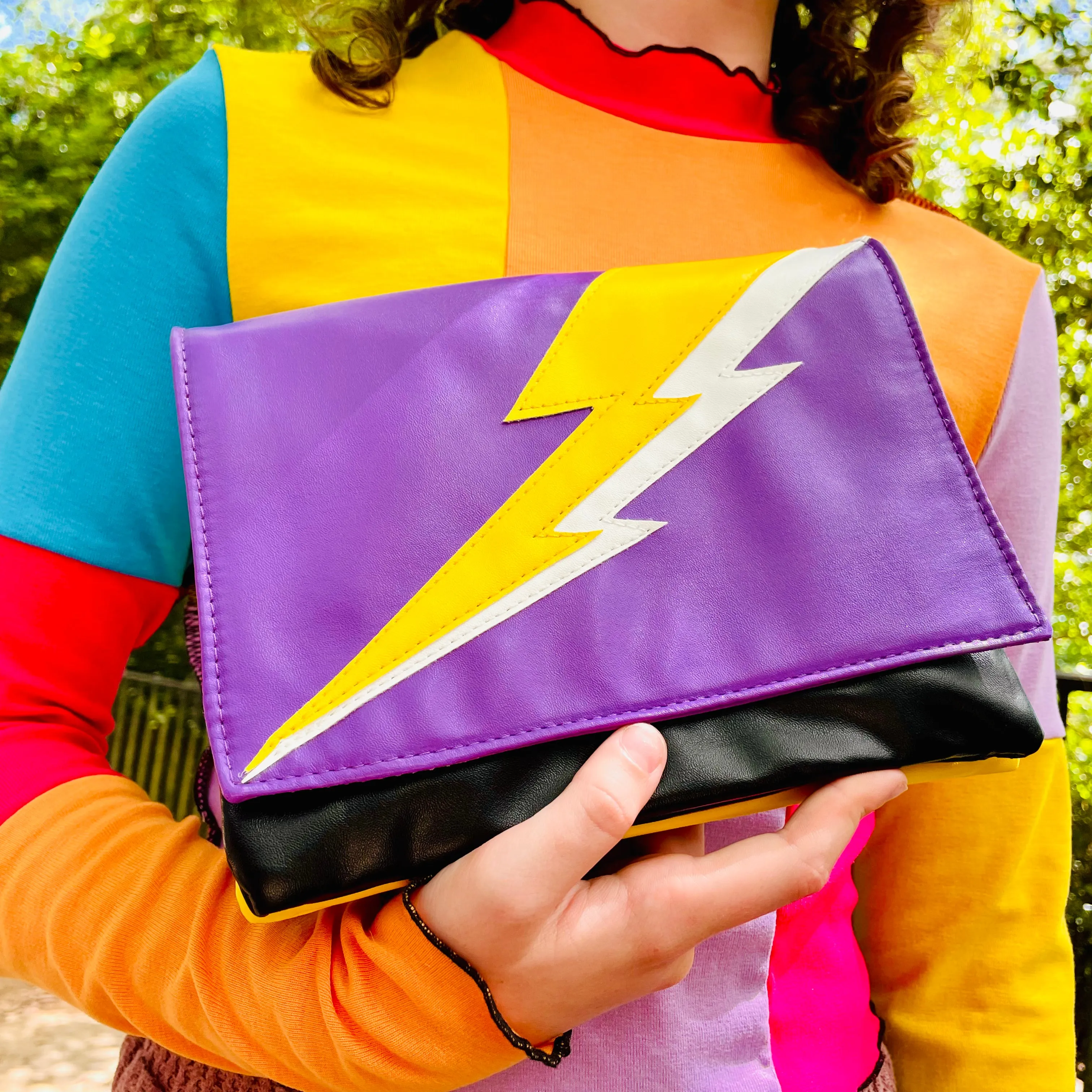 Lightning Bolt Romy Convertible Clutch in Non-Binary Pride