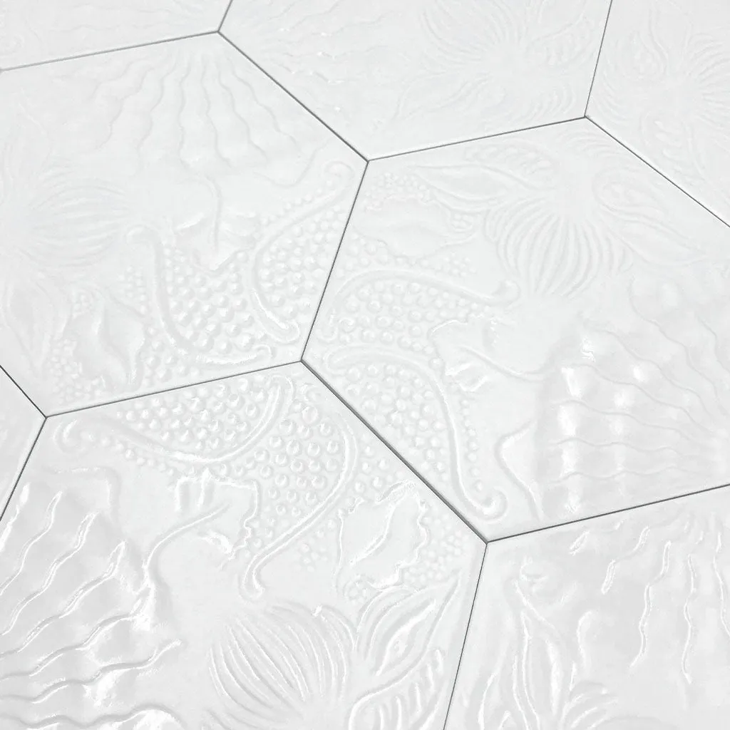 Lux White, Hexagon - Porcelain Tile