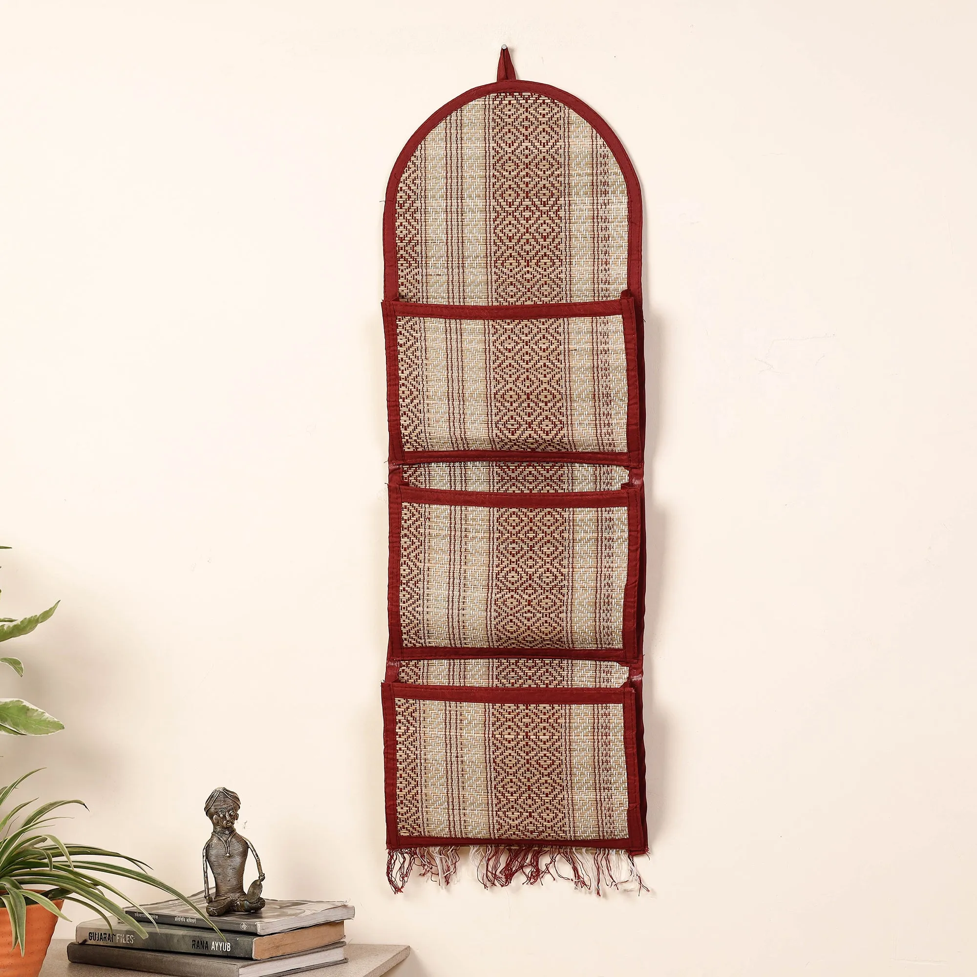 Madur Grass Handwoven Wall Hanging Letter Holder of Midnapore - 3 Pockets