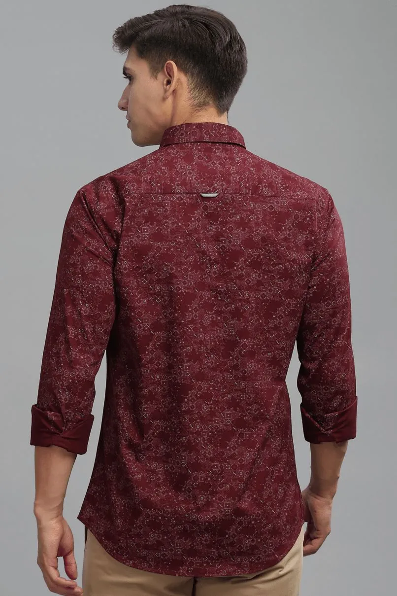 Maroon Artistic Print -Full-Stain Proof