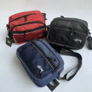 Mens Stussy Bag Stusy Plaid Shoulder Crossbody Bag Men's Shoulder Bag