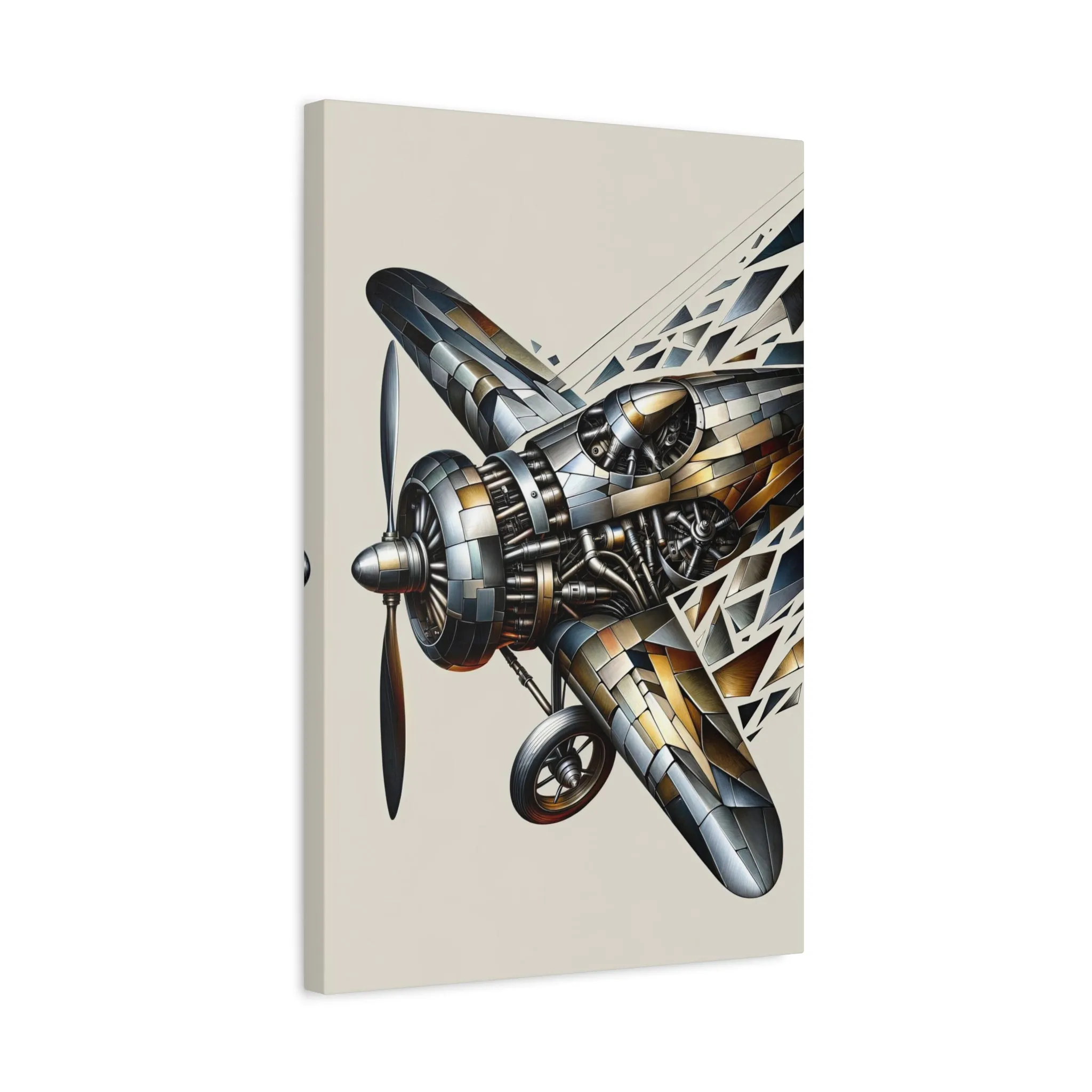 Metallic Vintage: Cubist Wall Art - canvas