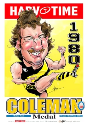 Michael Roach, 1980 Coleman Medallist Harv Time Poster