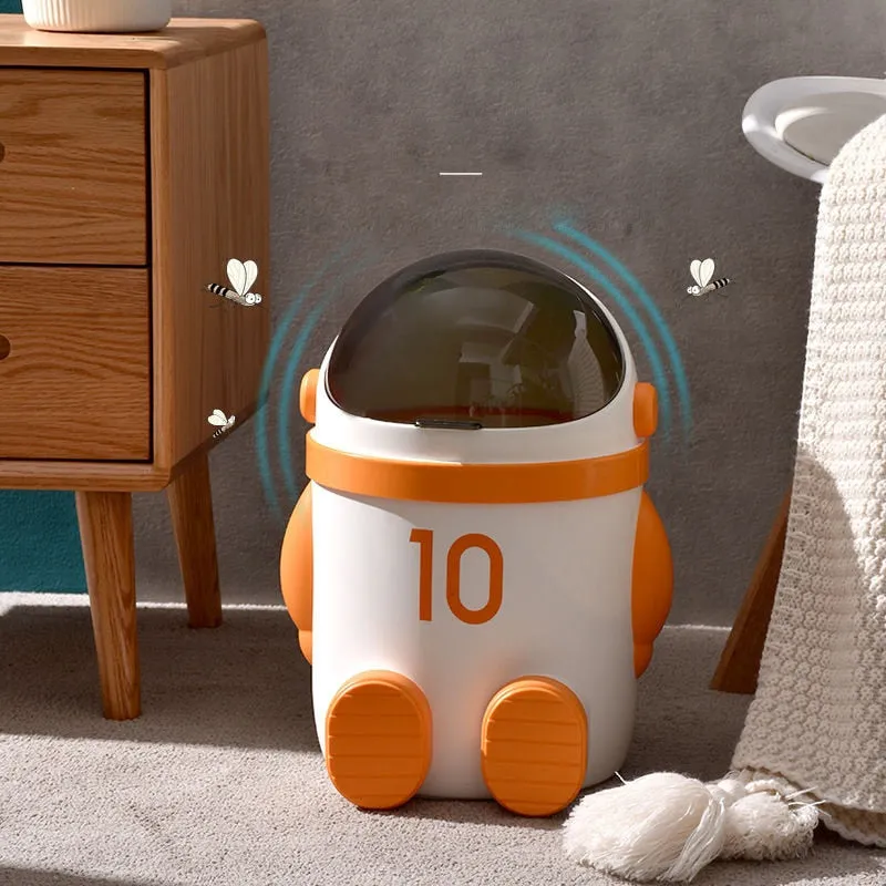 Mini Astronaut Shape Cute Office Trash Can