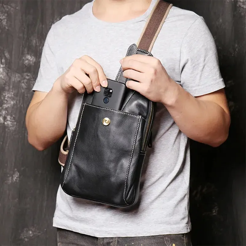 Minimalist Leather Shoulder Bag - Cross & Crown