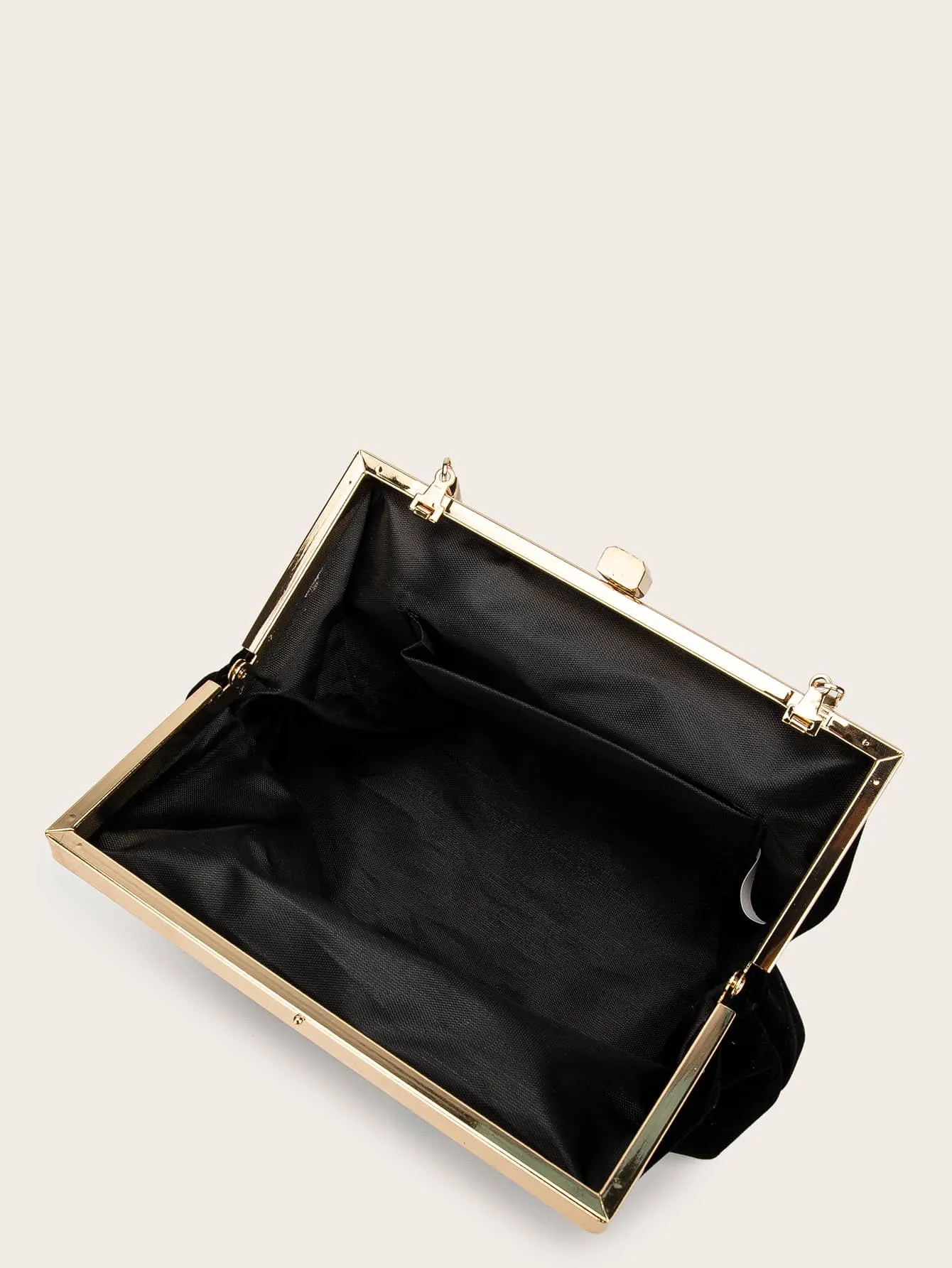 Minimalist Metal Lock Chain Clutch Bag