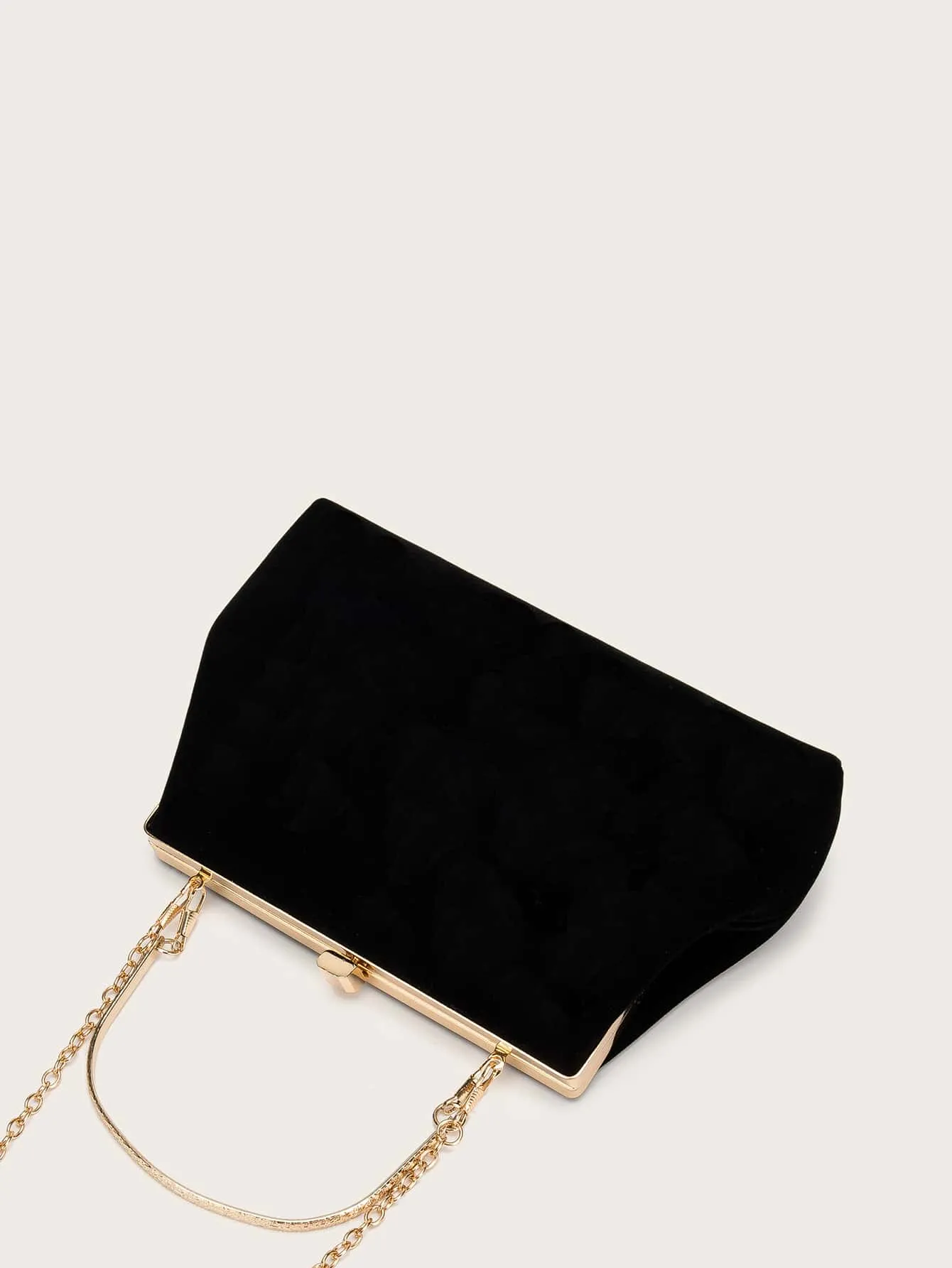 Minimalist Metal Lock Chain Clutch Bag