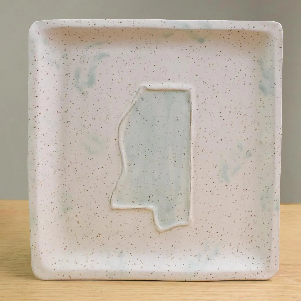 Mississippi Square Plate Seafoam